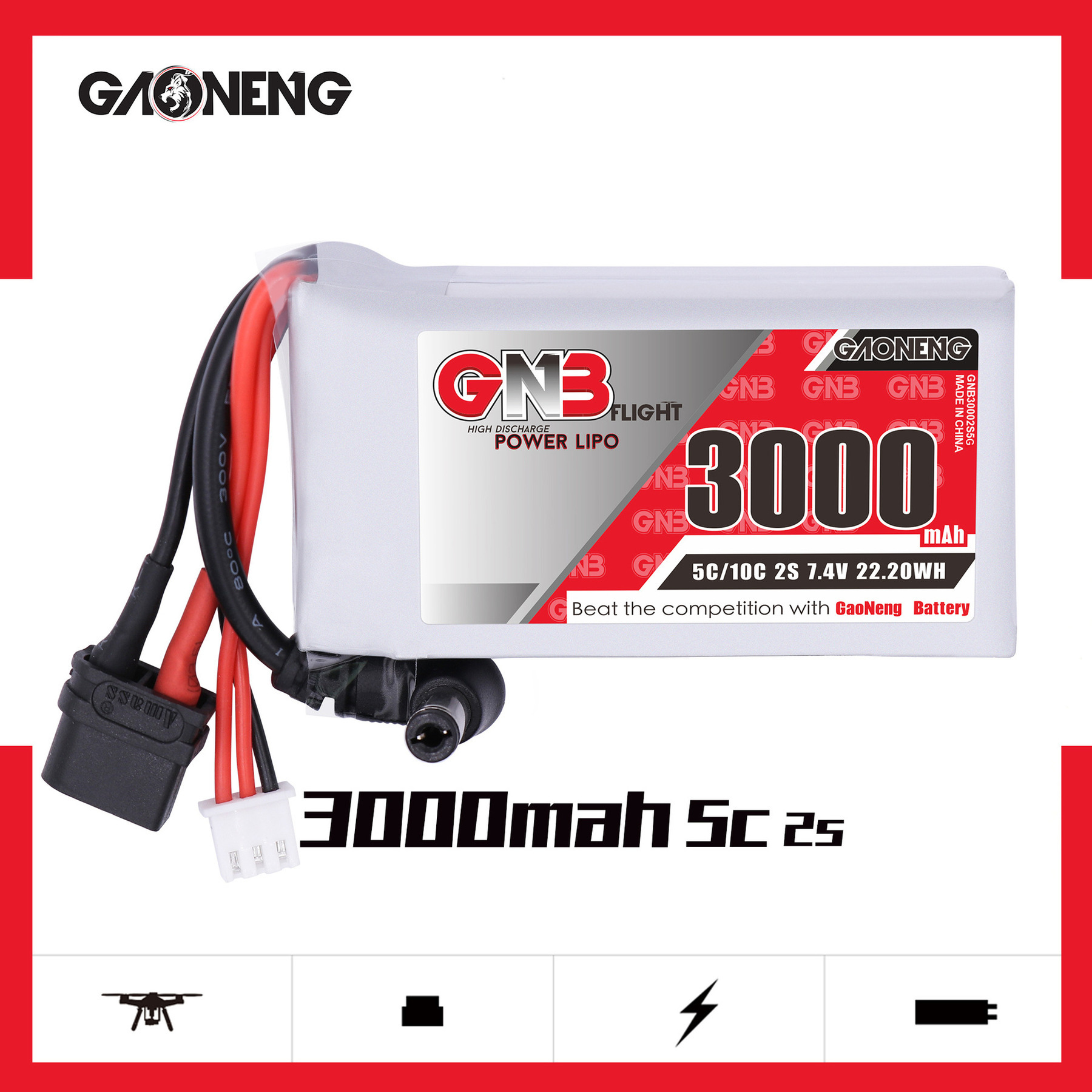 GNB 2S 7.4V 3000mAh 5C/10C Lip - Skyzone Sky04X Pro Oled Fpv Goggles review and price